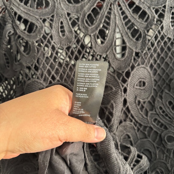 Anthropologie Embroidered Black Lace High Neck Victorian Style Blouse - Picture 8 of 10